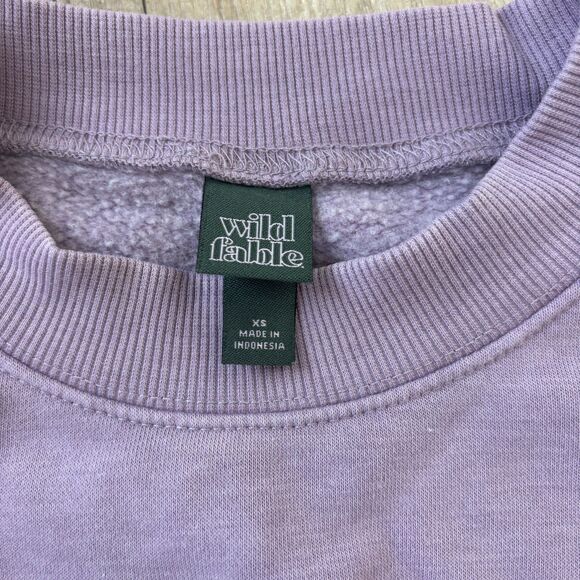 Wild Fable Women Cropped Sweatshirt Purple Size XS Cozy Soft Lavender Athleisure - Picture 2 of 7
